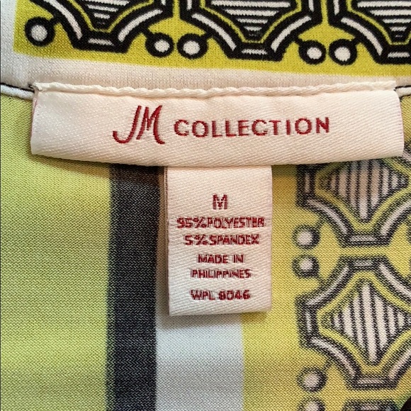 JM Collection Tunic Black Sequin Neckline Medium - Picture 6 of 6